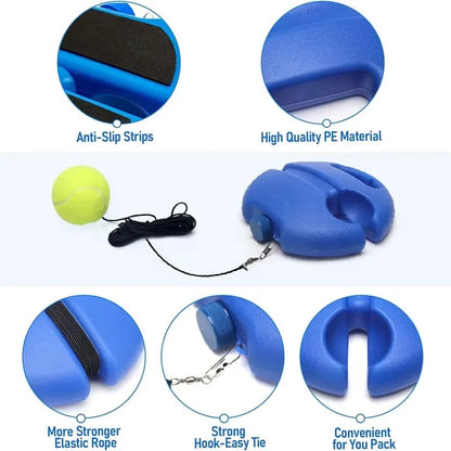 Base De Ayuda Para Entrenamiento De Tenis De Alta Resistencia Con Cuerda Elástica, Práctica De Pelota, Entrenador De Tenis De Rebote De Servicio Automático, Dispositivo De Entrenamiento De Socio